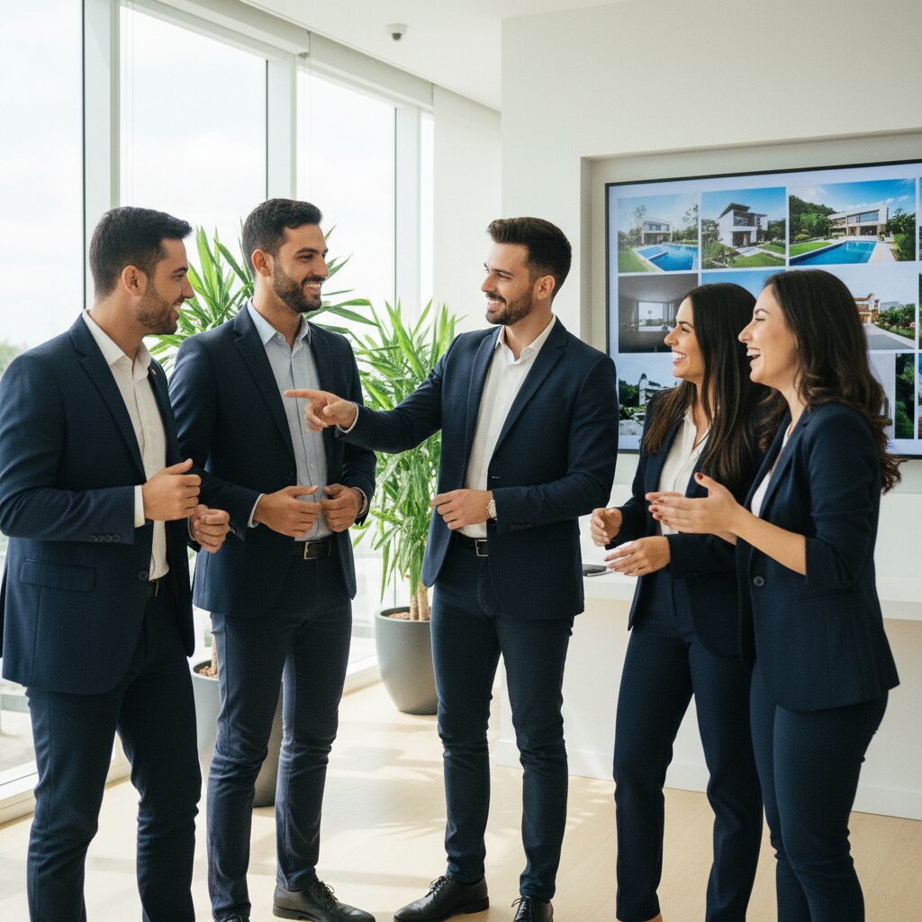 Time enxuto de corretores Head Broker num HQ moderno
