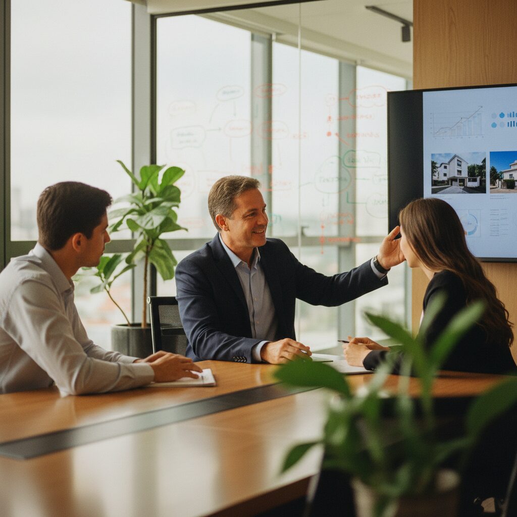 Mentor treinando corretores Head Broker