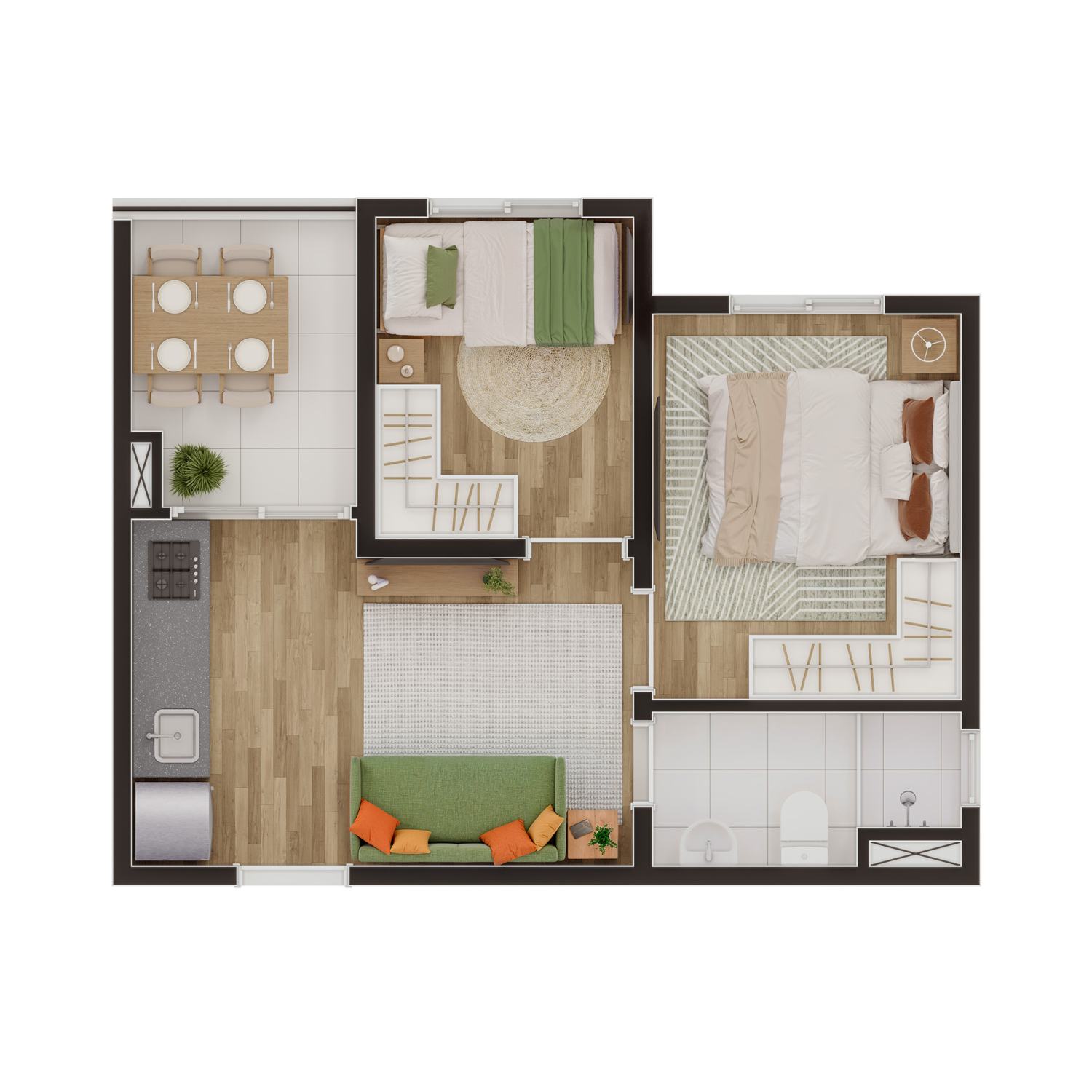 Planta de apartamento planta 1 em Vila União, São Paulo
