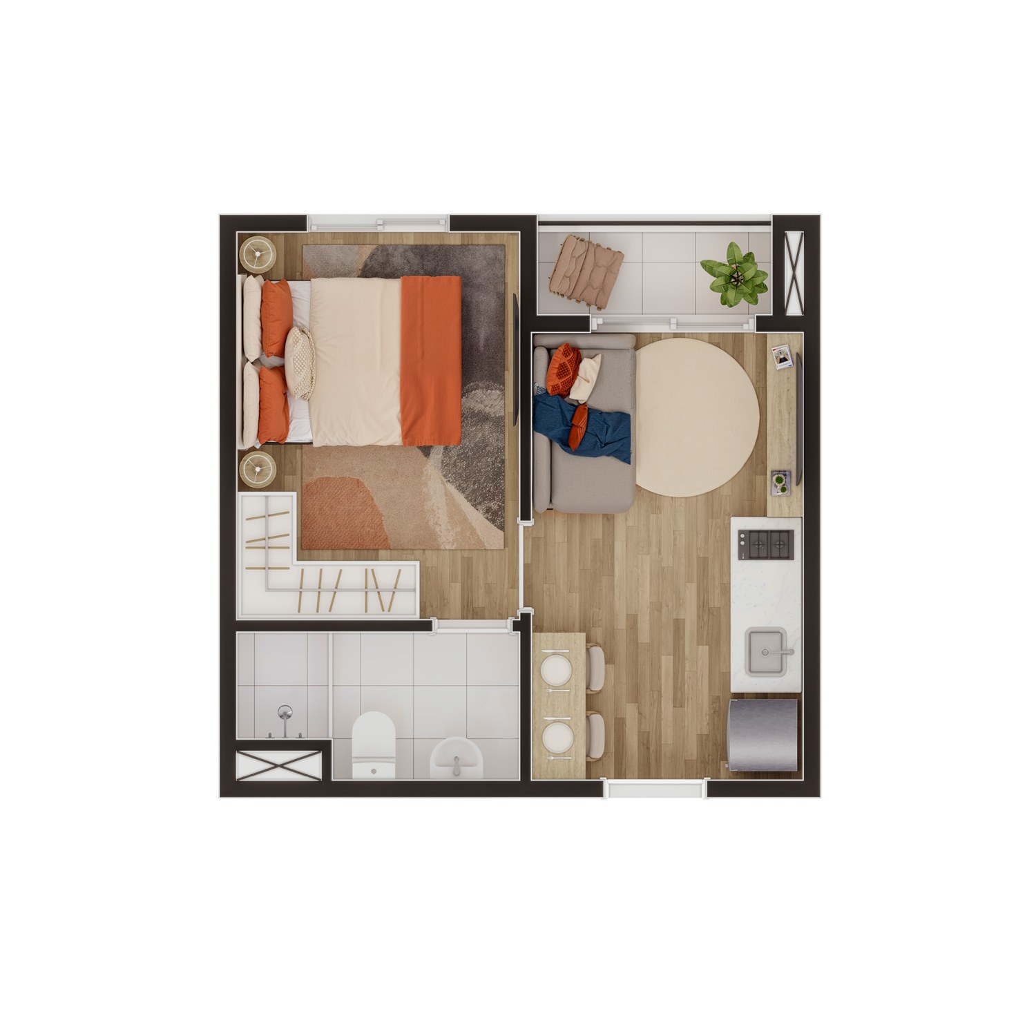 Planta de apartamento planta 4 em Vila União, São Paulo